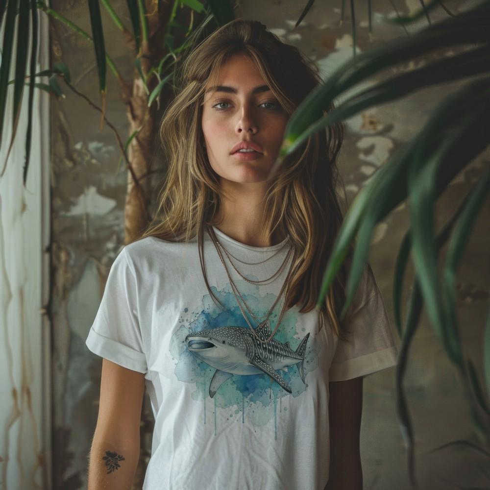 Whale Shark Ocean Animal Unisex Tee Deep Sea Shark Lover T-Shirt Marine Life Tee L