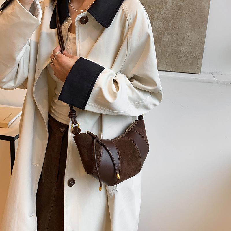 Retro Mattierte Damen Crossbody Croissant Tasche - Neue Mode 2025 Lässige Nischen Schultertasche