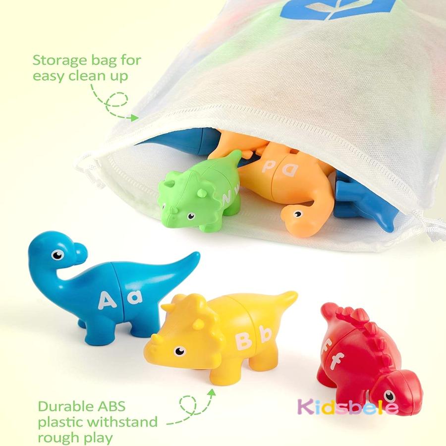 Montessori Dinosaur Matching Toy Number/Alphabet Color Sorting Fine Motor Skill Sensory Toy for Toddlers Party Game Chrisms Gift