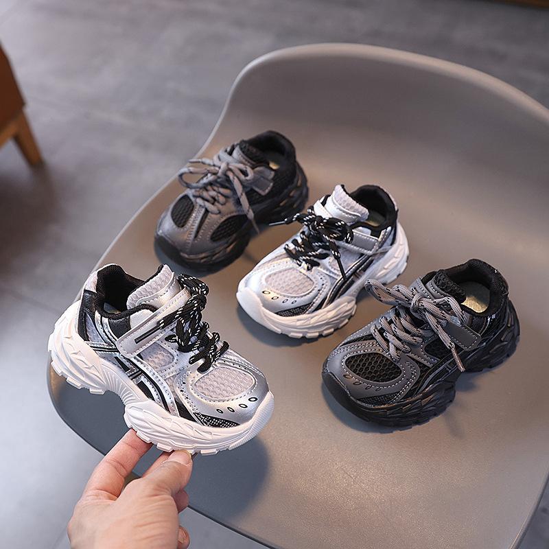 Spring Autumn Kids Breathable Mesh Sneakers Boys Girls Soft Sole Dad Shoes Lightweight Comfortable Casual Running Trainers