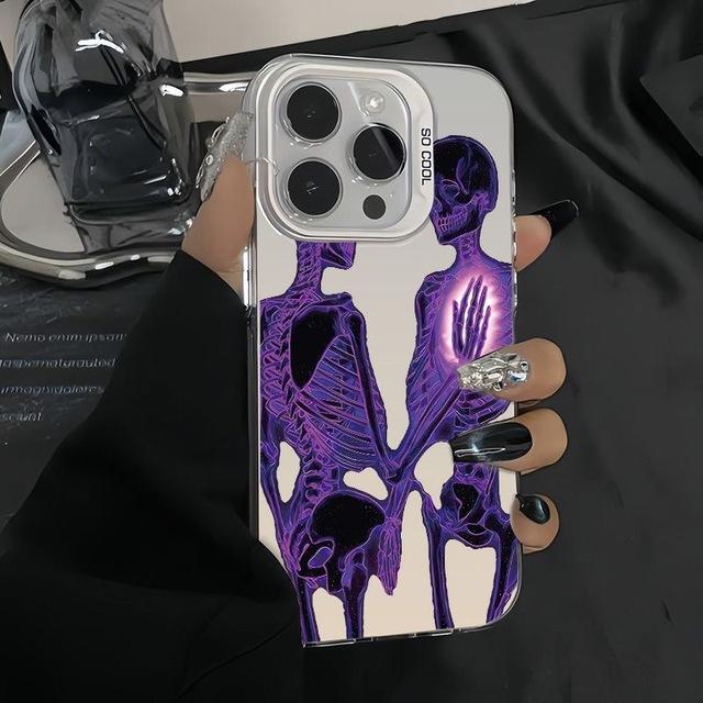 Purple Form Phone Pro Max Transparent Cover for iPhone 16 16E 15 14 13 12 11 Case Funda