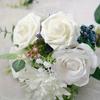 25pcs Fake Artificial White Roses With Stem, Home, Party & Wedding Decorations, For DIY, Bridal Shower Bouquets & Centrepieces/Arrangements