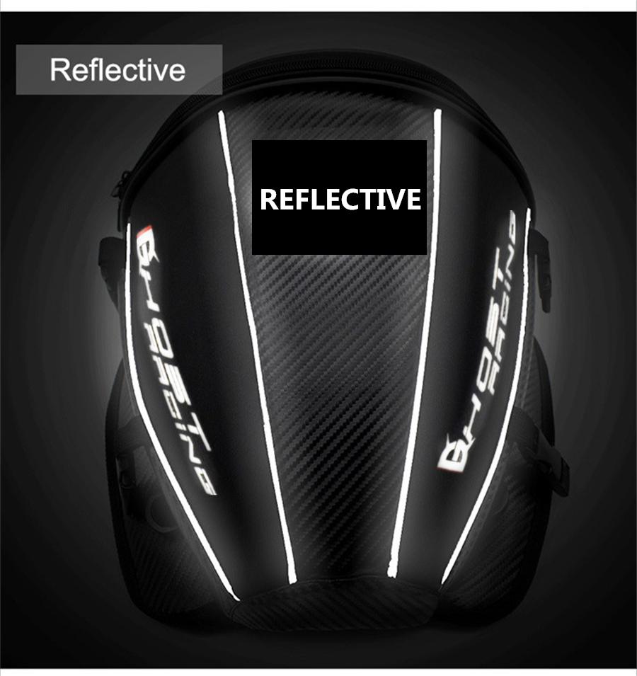 Motorcycle PU Leather Rear Seat Tail Bag Tool Bag Waterproof Carbon Fiber Color