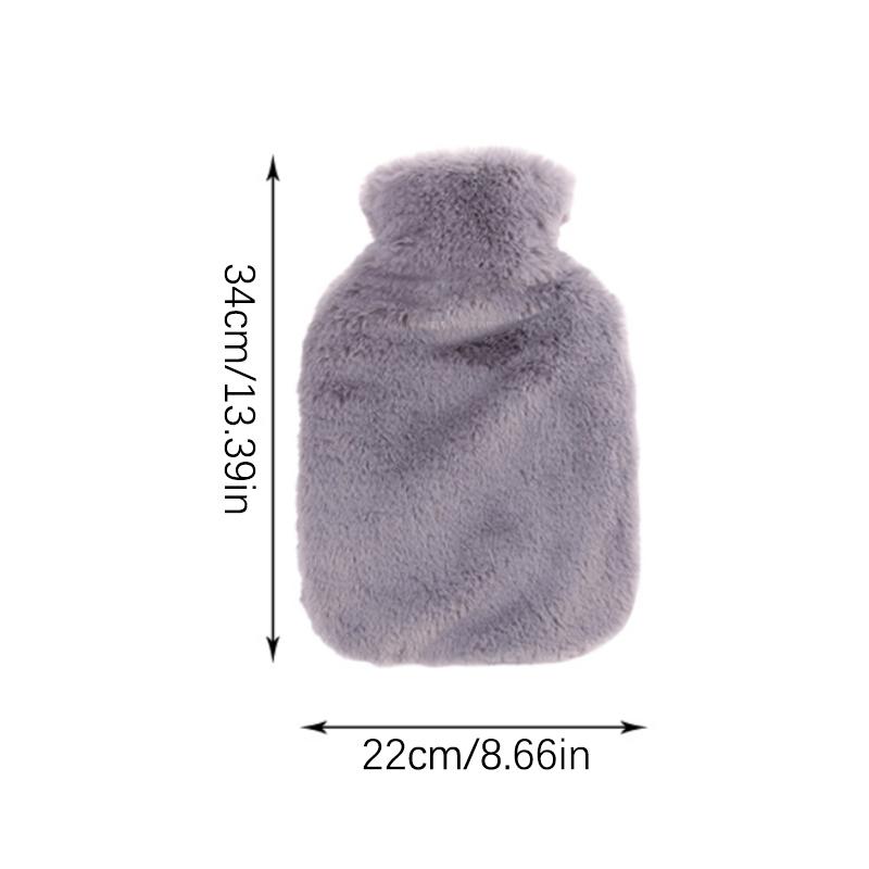 2L Water Bag Protective Case Winter Removable Plush Cover Cold-Proof Warm Faux Fur Fleece Cover Heat Preservation Covers