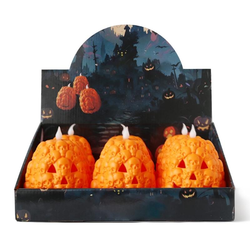 Set of 6 Halloween Decoration Pumpkins Decorative Halloween Pumpkin Lights LED Light Ornament for Indoor Decoration
