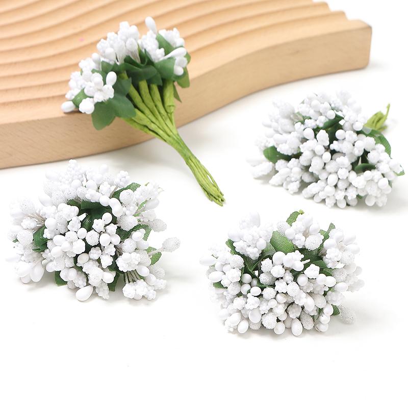 Artificial Flowers Stamen Bouquet for Home Room Decor Wedding Marriage Decoration Garland Mother's Day Gift Scrapbook Accessory KTY