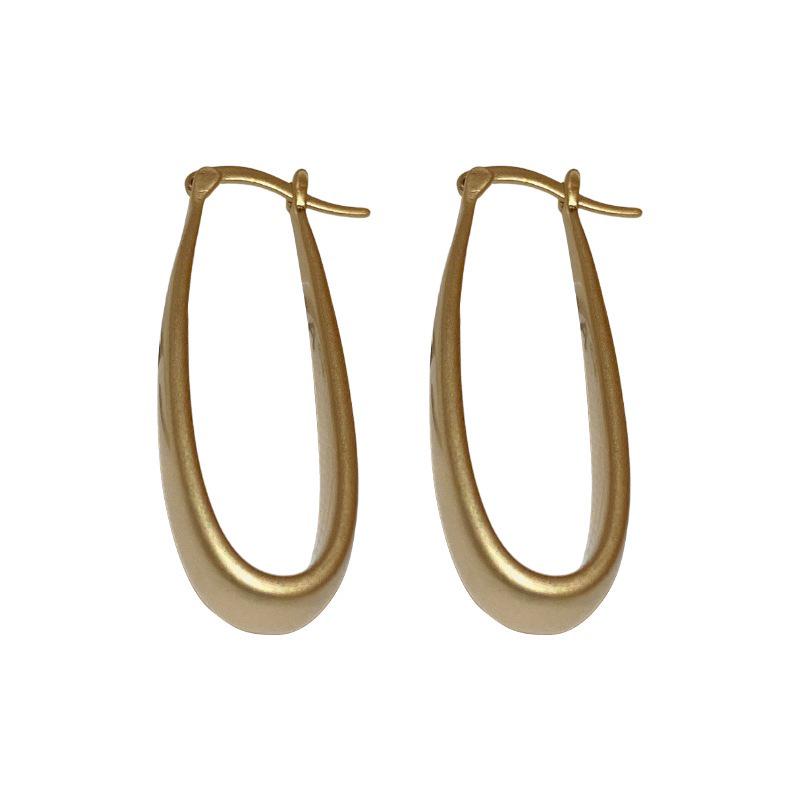 European-American Geometric Metal Oval Ear Cuffs - Women's Fashion Exaggerated Earrings Trendy Ear Jewelry