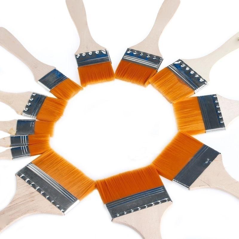 New 12Pcs/Set Wooden Oil Painting Brushes Artist Acrylic Panit Art Supply Set Limner Tools