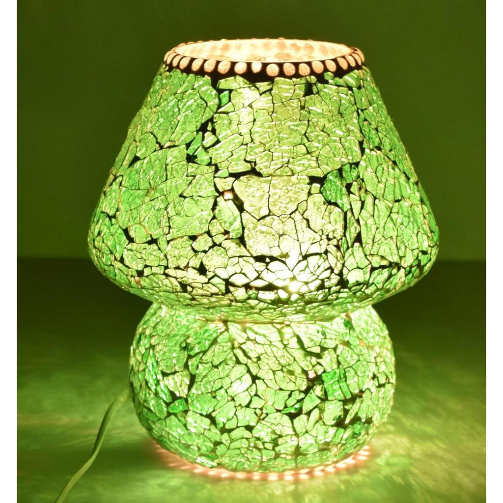 Mushroom Shaped Mosaic Glass Lamp for Home/Office/Festival Decoration (Bulb Not Included) (23 cm)