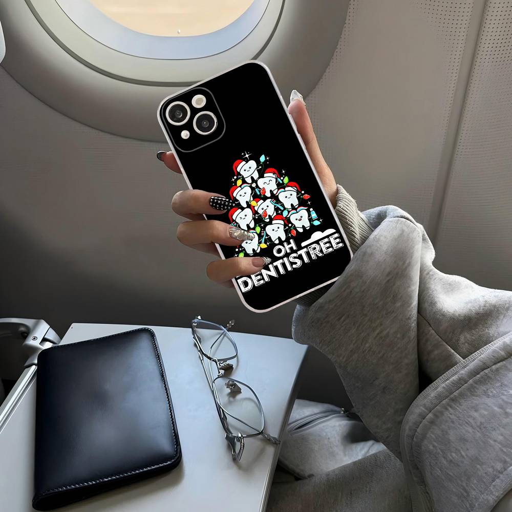 

Cute Dentist Teeth Transparent Soft Phone Case For IPhone 15 12 14 16 17 13 Plus 11 Pro Max 13 Pro iPhone 17pro max