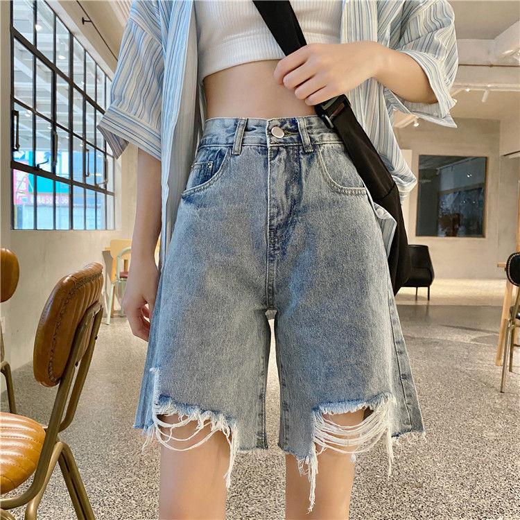 WTEMPO Donna Jeans Strappato Denim Pantaloncini Gonna Elastico Vita Larga  Gamba Larga A-line Office Club Casual Party Date acquista in modo economico  — spedizione gratuita, recensioni reali con foto — Joom