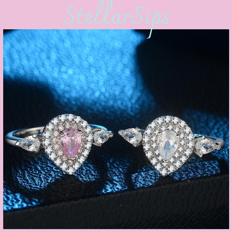 Exquisite Pink Diamond Teardrop Wedding Ring For Women With Timeless Appeal