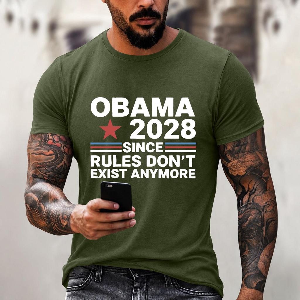 Men's Funny Letter Print Casual Loose Fit Graphic Tee Shirt for Everyday Wear