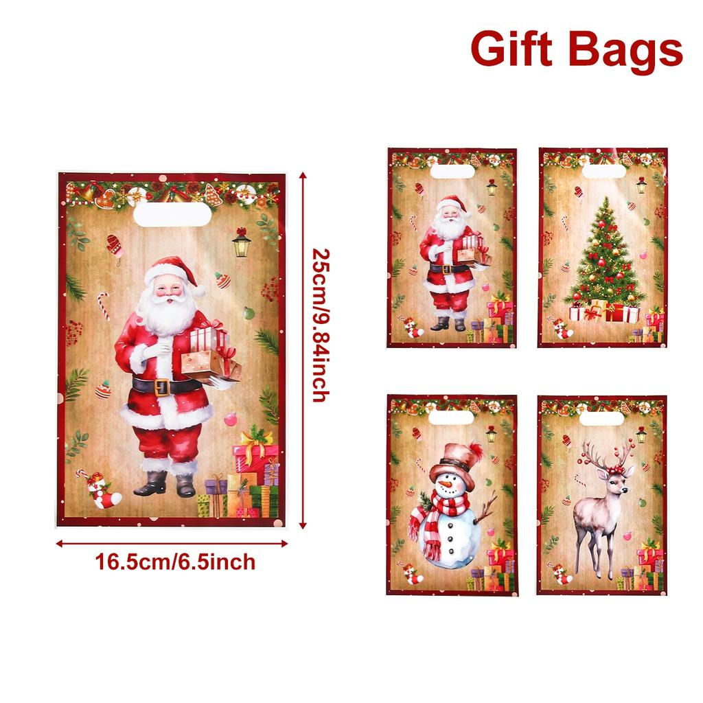 Sacs Cadeaux de Noël Décorations Joyeux Noël pour la Maison 2025 Navidad Natal Xmas Ornement Bonbons Biscuits Sacs Pratiques Nouvel An 2026