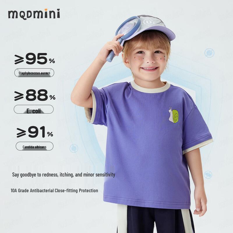 MQDMINI Kids' Anti-Bacterial Cartoon Short Sleeve T-Shirt