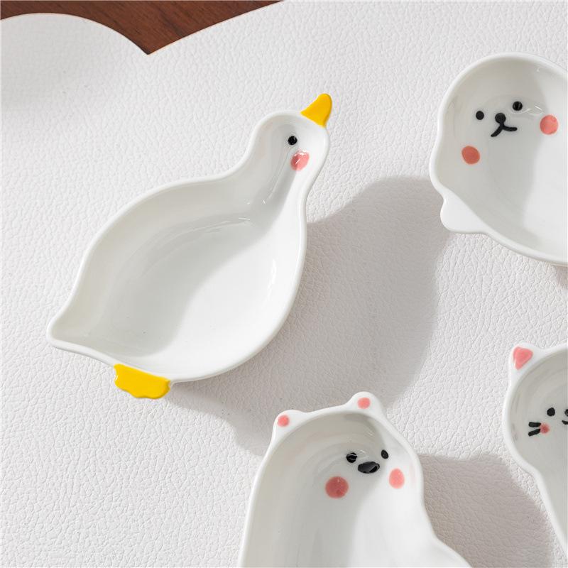 Cartoon Seasoning Dish Soy Sauce Dish Ceramic Dish Tomato Rack Salad Sauce Container Creative Table Decoration Home