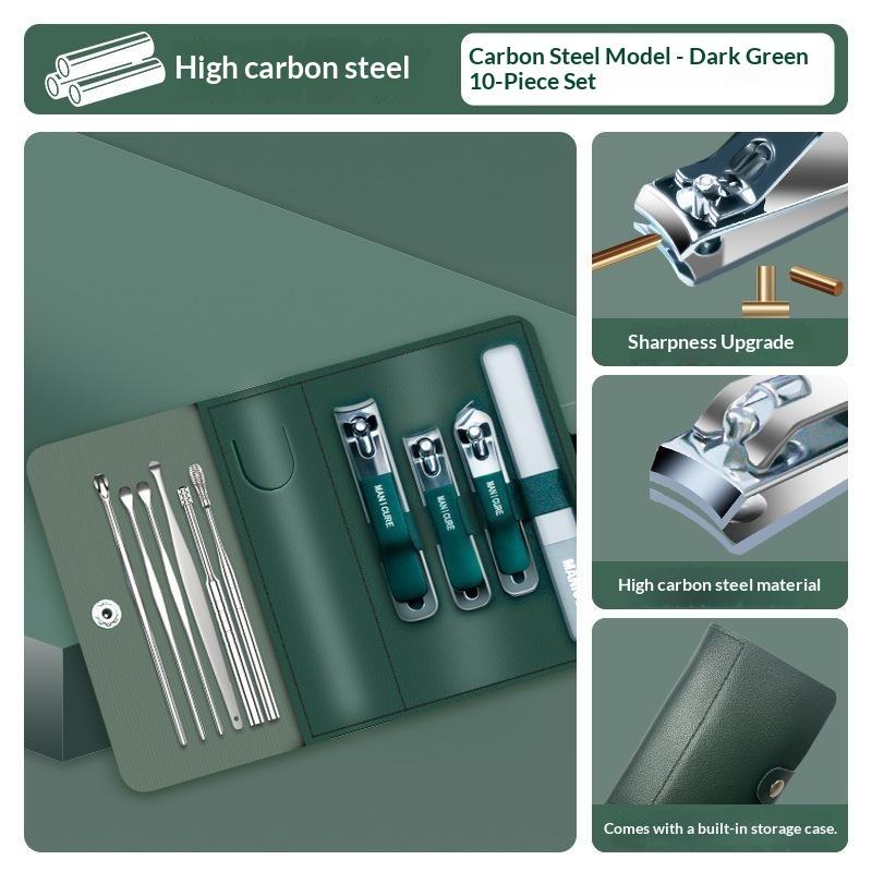 Stainless Steel Nail Clipper Set With Ultra Sharp Blades Portable Case For Home Travel Manicure Grooming