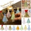 Glass Wire Wrapped Christmas Tree Ornament for and Home Decor