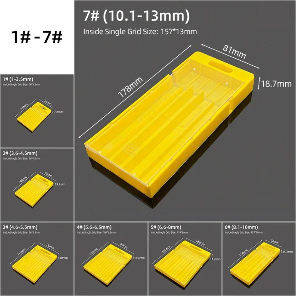 1Pcs Plastic Drill Bits Storage Box Pull-out Multi-gauge Tool Parts Storage Case 5/10 Grids Hardware Tool Box