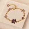 Süßes Y2K Blumen Armband Kristall Verstellbare Kette Armband Schmuck Geschenk Mehrfarbig Damen Armband