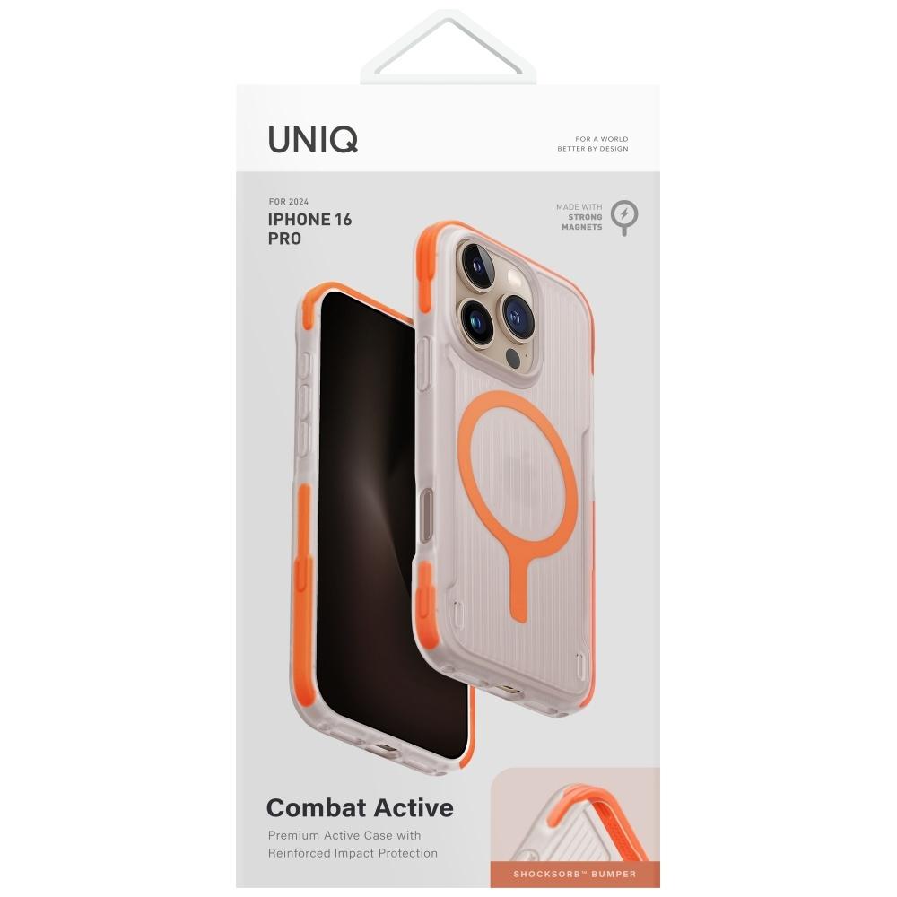 UNIQ Combat Active Case for iPhone 16 Pro Magclick Charging Orange