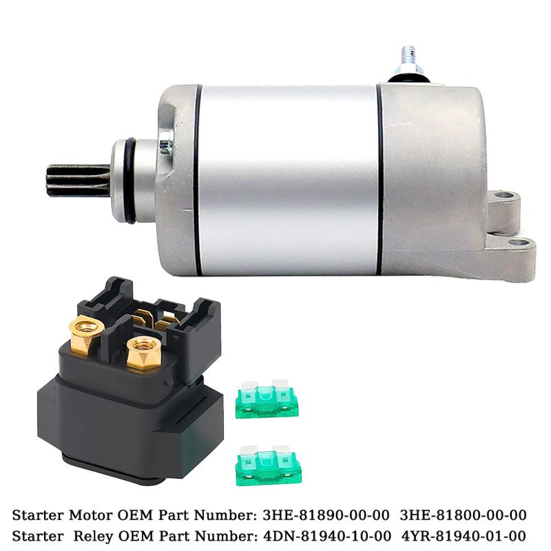 

Starter Motor Relay Engine For Yamaha YFM350 Grizzly/Wolverine/Bruin 350cc YZF600R OEM: 3HE-81890-00-00 4YR-81940-01-00 2 PCS Set