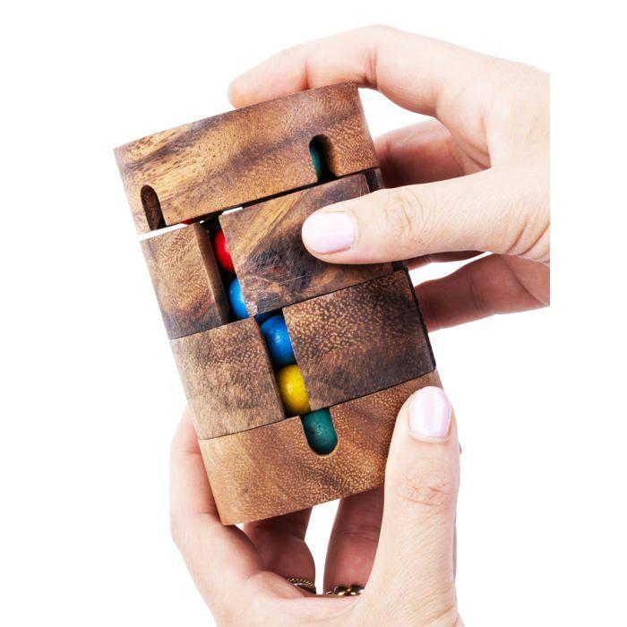 Wooden Puzzle - Engelhart - REVOLVE - Difficult Level - 1 Piece - 7.1 X 7.1 X 10.5 Cm