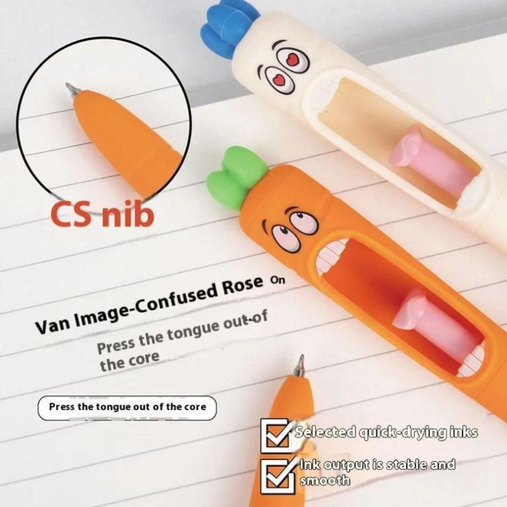 4Pcs/Box Multifunction Student Writing Pen ABS Carrot Ink Pen  Children Party Gifts
