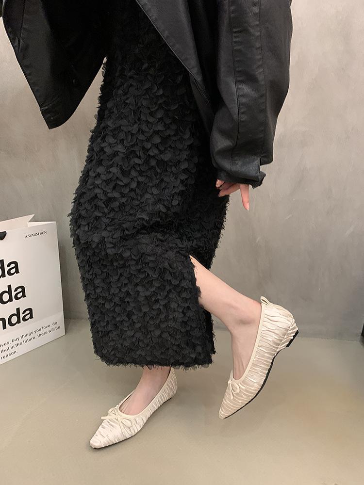 Flache Schuhe Französische Schuhe 2025 Frühfrühling neu Abendschuhe zarte Schleife Einzelne Schuhe Schuhe mit leichtem Ausschnitt Niedriger Absatz Damenschuhe