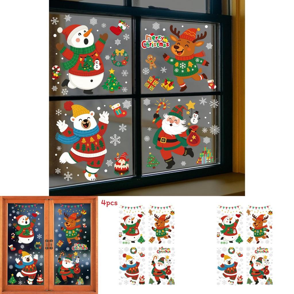 Adesivi Natalizi per Finestre con Adesivo Statico Design Orso Artico in PVC per Decorazioni Festive