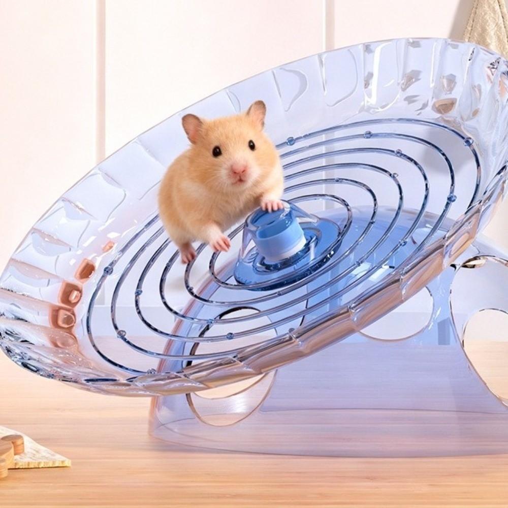 Non Slip Hamster Running Wheel Silent Plastic Hamster Exercise Wheel Transparent Removable Spinner Running Disc Golden Hamster