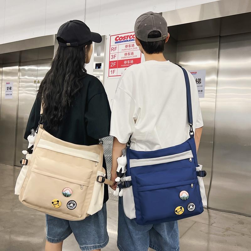 Men's Messenger Bag Large Capacity Student Crossbody Bag Women's Portable Commuter Shoulder Bag