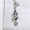 Y2K Punk Heart Snake Bow Pendant Keychain Personality Sweet Cool Beaded Keyring  Bag Charms Key Holder Gifts