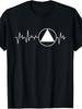 Sobriety Heartbeat Sober Recovery Abstinence AA NA Men's T-Shirt with Printed Pattern