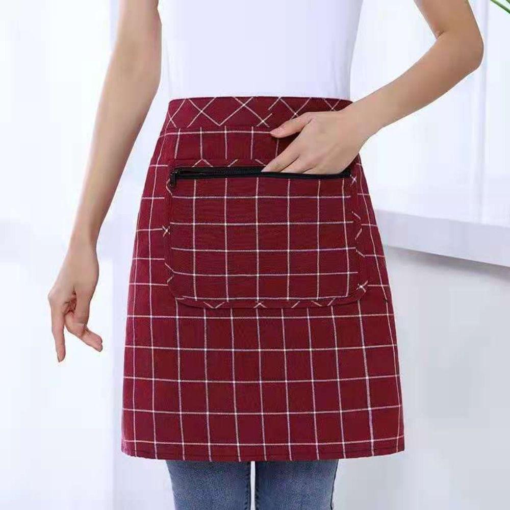 Bavlněná kuchyňská zástěra, prodyšná, do půli pasu, jednoduchá pracovní zástěra, domácí kuchyně