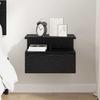 Floating Nightstand Black Oak Effect 40 x 31 x 28 cm