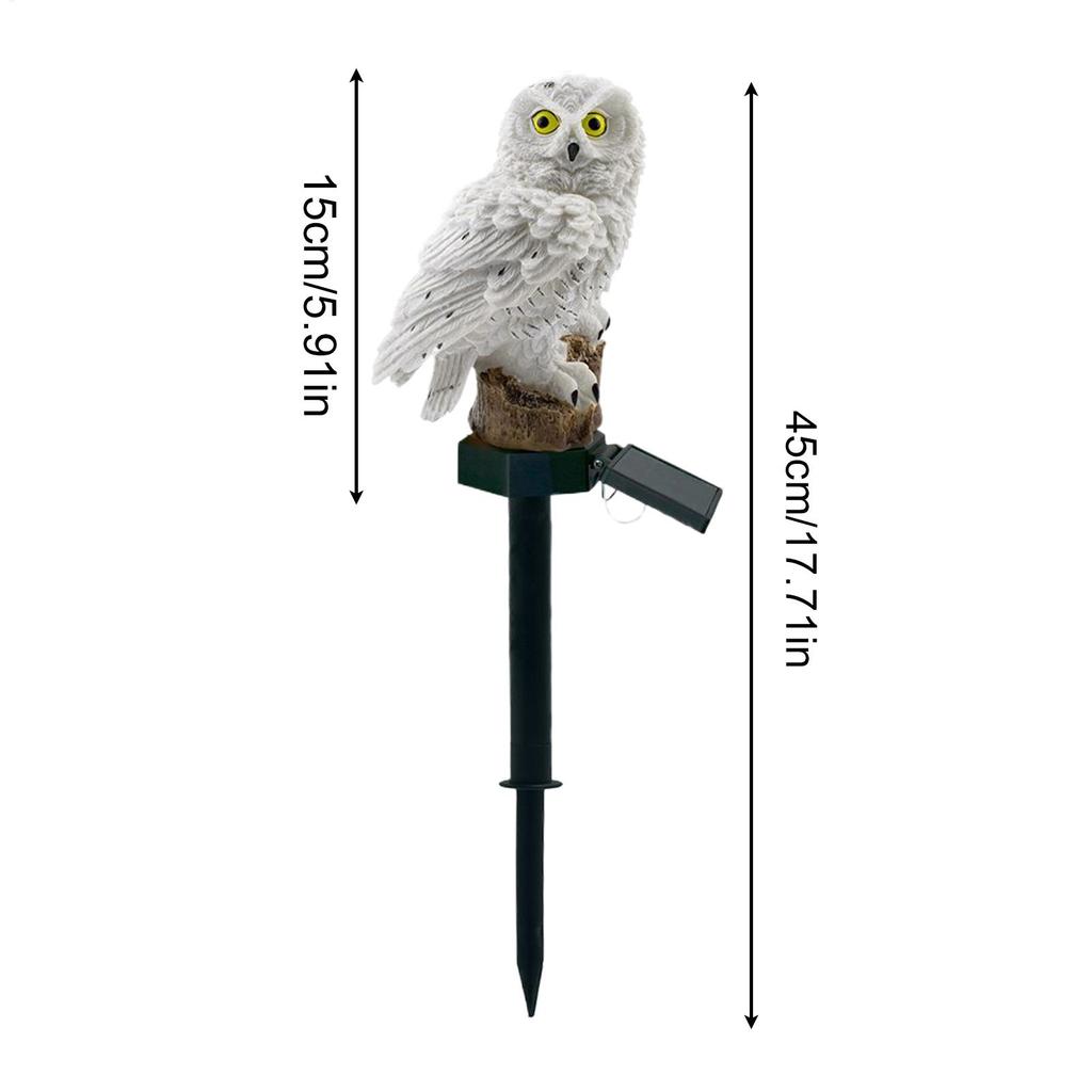 Solar Owl Light Garden Decor Resin Animal Night Lamp With Stake Landscape Lighting For Lawn Backyard Patio Decorative Statue