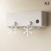 3Pcs Wall Mounted Conditioning Guide Fan Plastic Adjustable Suction Cup Air Conditioning Ventilator Windmill Shaped