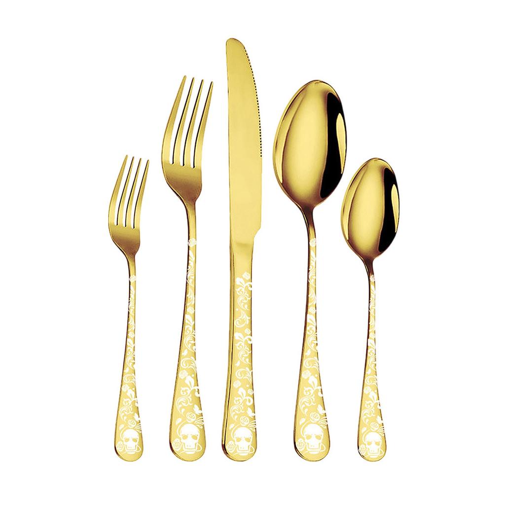 Halloween Theme Western Cutlery Set – Carved Knife Fork Spoon Combo For Party, Home Or Restaurant Table Decoration