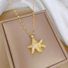Sea Star Pearl Light Luxury Temperament Gorgeous Full Diamond Necklace Female Versatile Collarbone Chain Titanium Steel Chain