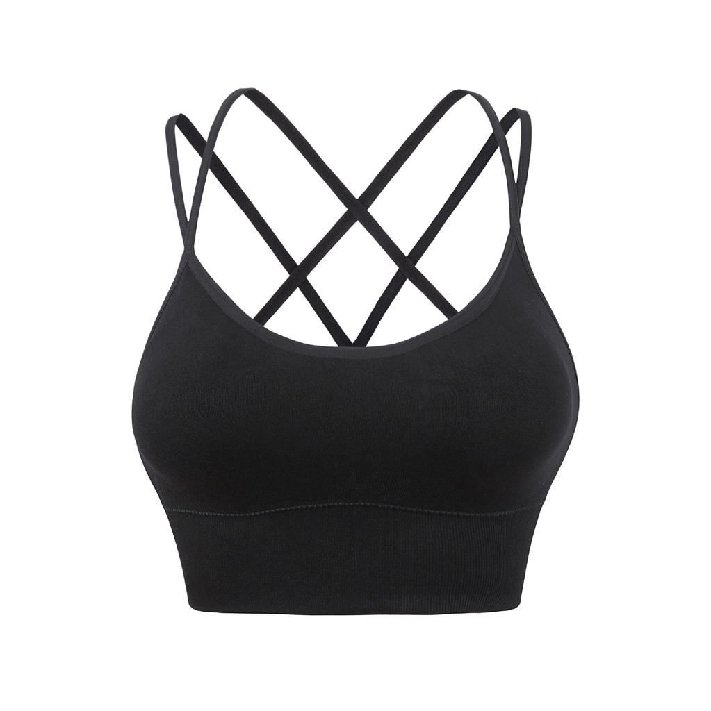 Strap Cross Back Yoga Sports Bra Quick Drying Shockproof Running Fitness Sports Underwear Large Size Bra