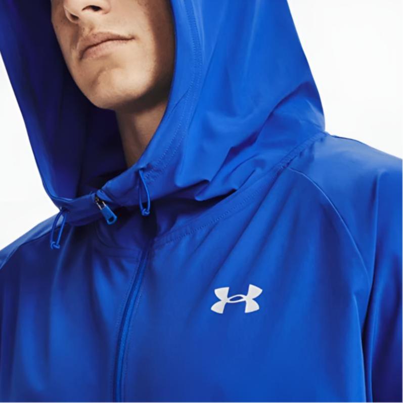 Under Armour Stretch Training Running Sports Quick-Dry Hooded Jacket Men jackets Blue 1362398-486