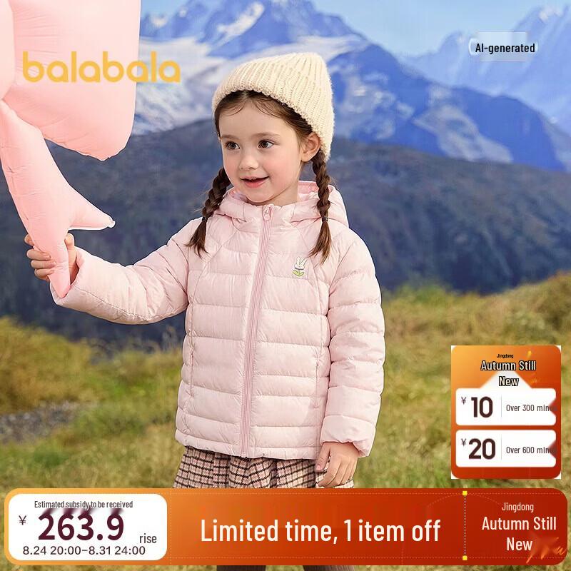 Balabala Kids' Casual Hooded Down Jacket