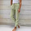 Elastic Waist Simple Cotton and Linen Wide-leg Pants, Summer Ladies Loose Trousers