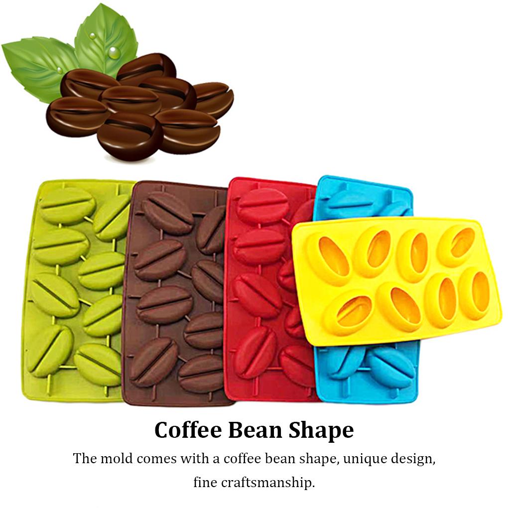 2 Pieces Coffee Bean Ice Cube Mold Chocolate Silicone Handmade Jelly Cake Multifunction Dishwasher Mould Coffee