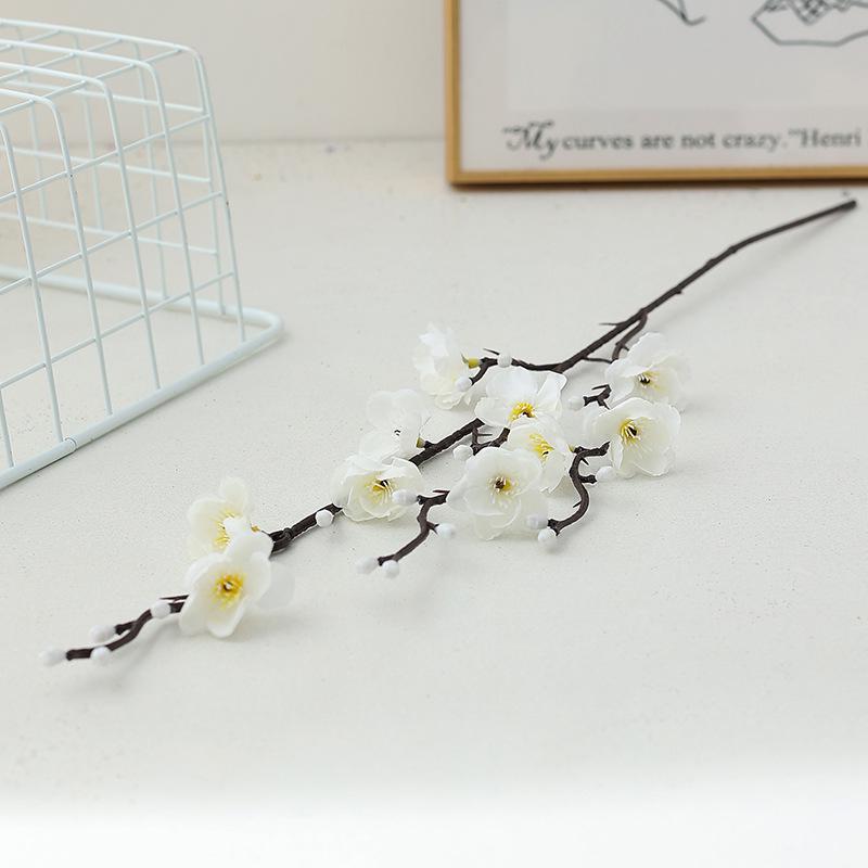 10-Flower Plum Blossom Silk Decor for Home and Living Room