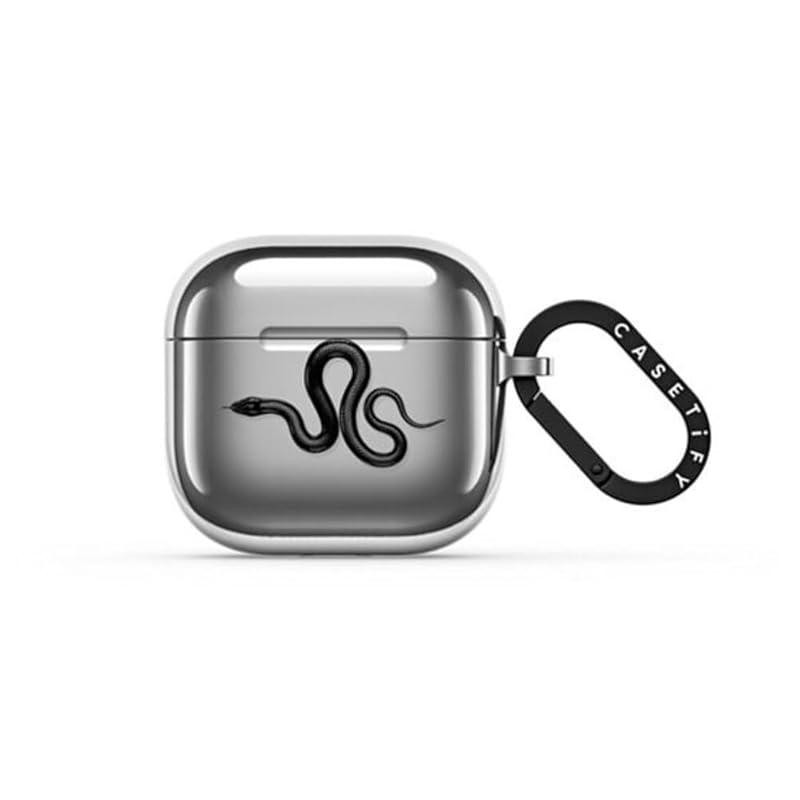 

CASETiFY mirror case AirPods 4 - Black Kingsnake silver