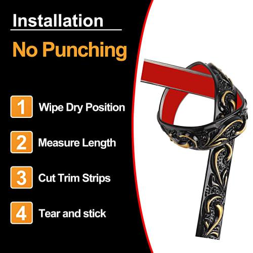 JUNART PVC Molding Trim, 300cm x 2cm, 3D Wallpaper Border, Ceiling Coving, Flexible Ceiling Molding Trim for Mirror Edges, TV Backdrops, Baseboards, C