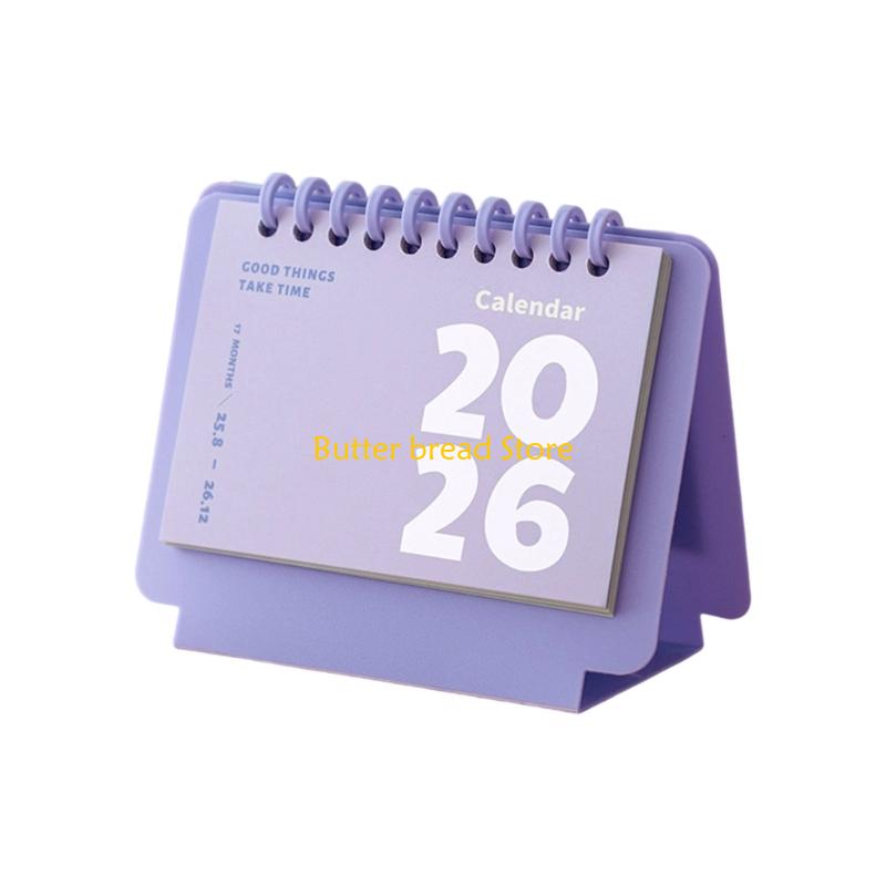 W89C 2026 Desk Calendar Daily Planner Plastic Binding Comb Refillable Table Calender