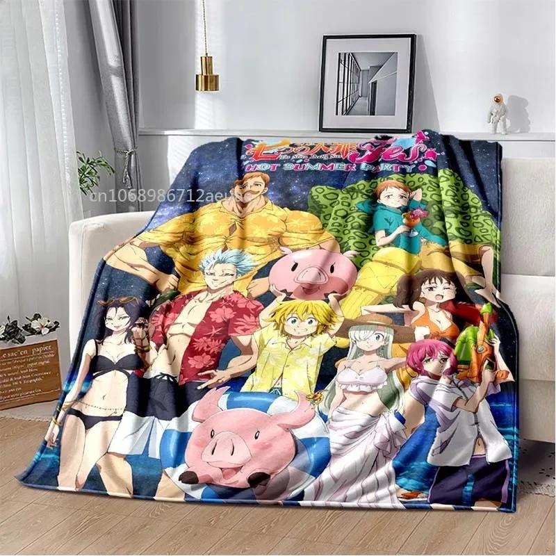 Thicken Blanket Anime The Seven Deadly Sins Printed Flannel Blankets for Beds Sofas Warm Bed Sheet Soft Blanket